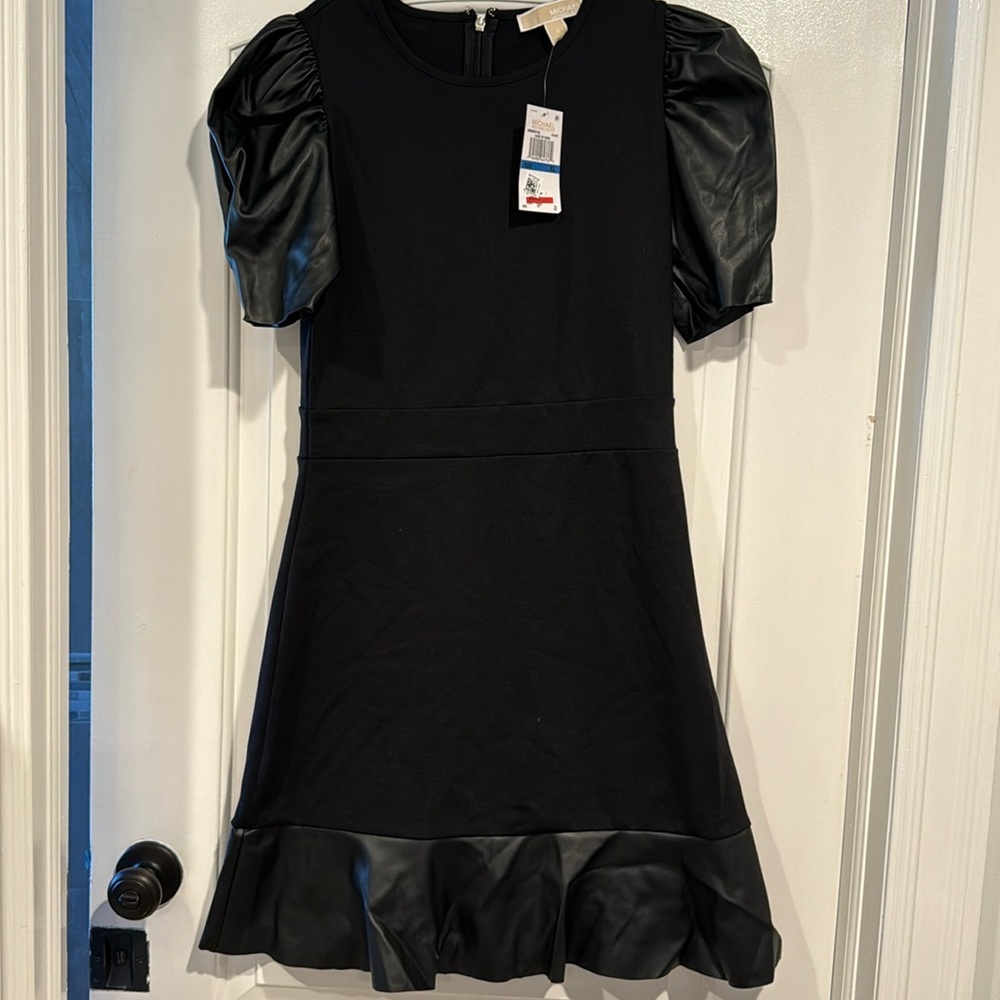 Michael Kors black mixed media dress. New with tags.